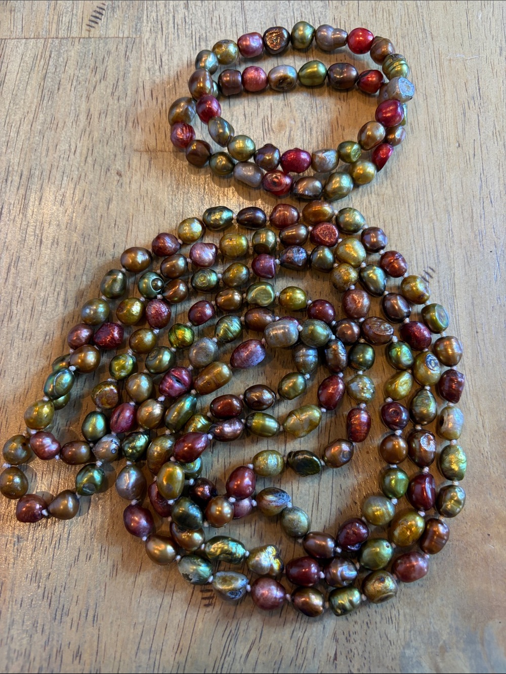 Multicolor freshwater, pearl Necklace and Bracelet Set